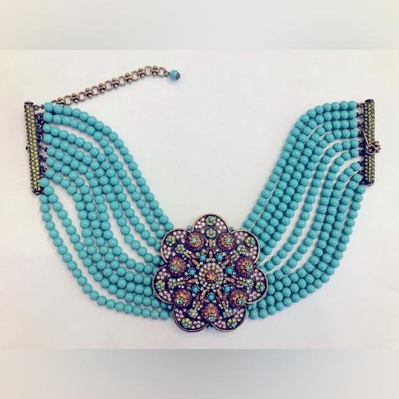 HEIDI DAUS® "Petal Profusion" Beaded Crystal Floral Necklace - Picture 4 of 4